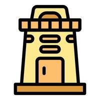 Yellow watchtower standing tall and protecting the area vector