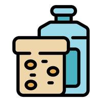 Contact lens solution and case being stored together for safe keeping vector