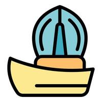 Modern sailboat navigating calm waters, embracing sustainable sailing practices vector