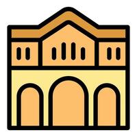 City hall building with arches and windows representing government and administration vector