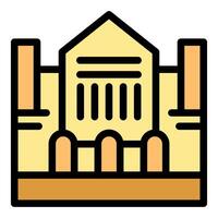Government building with columns and towers representing power and authority vector