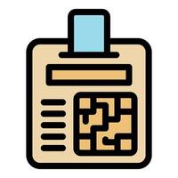 Electronic access card showing microchip and personal information vector