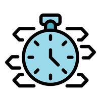 Stopwatch showing time passing quickly with arrows around it vector