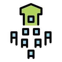 Decentralized autonomous organization managing properties and houses vector