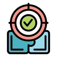 Target audience with check mark representing successful marketing campaign vector