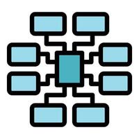 Data flow chart representing complex network connections vector