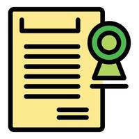 Approved document with quality seal representing successful verification vector