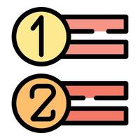 Ranking with gold medal representing first and second place vector