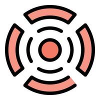 Sound waves emitting from central point in minimalist design vector
