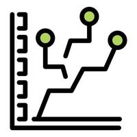 Growing business chart showing increasing statistics with points vector