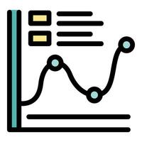 Statistical business chart showing growth trend with data analysis vector