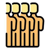 Group of people standing together showing teamwork and collaboration vector