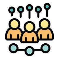 Coworkers sharing ideas and connecting for brainstorming session vector