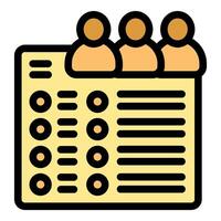 Team working on project management system with task list and icons vector