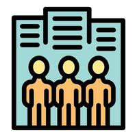 Coworkers standing together in front of office building vector