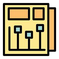 Mixing console representing audio production and sound engineering vector