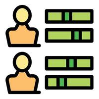 Evaluating employee performance with progress bars and avatars vector