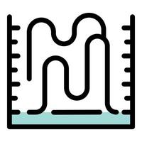 Water level indicator showing varying liquid levels over time vector
