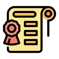 Diploma scroll with red ribbon representing graduation and success vector