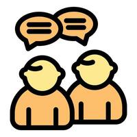 Two people talking and sharing ideas with speech bubbles vector