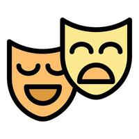 Comedy and tragedy masks representing theatrical performance vector