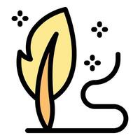 Light yellow feather floating on a gentle breeze, symbolizing freedom and purity vector