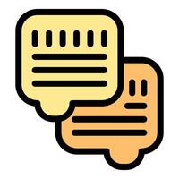 Two speech bubbles showing online communication exchanging messages vector