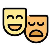 Comedy and tragedy masks representing theatrical performance vector
