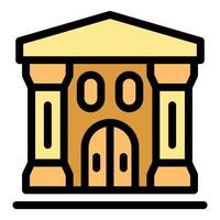 Parliament building with columns and double door entrance vector