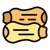Two pieces of turmeric rhizome with visible scars vector