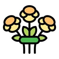 Three beautiful flowers growing together icon representing nature and growth vector