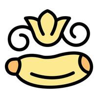 Banana fruit with floral ornament symbolizing tropical freshness and elegance vector