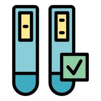 Express testing showing positive result with check mark icon vector
