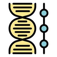 Dna structure connecting to a chronological timeline, depicting genetic research progress vector