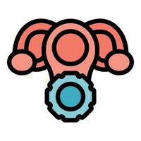 Female reproductive system working with precision, uterus and ovaries with gear symbolising functionality vector