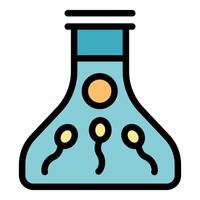 Sperm cells swimming in a flask for artificial insemination experiment vector