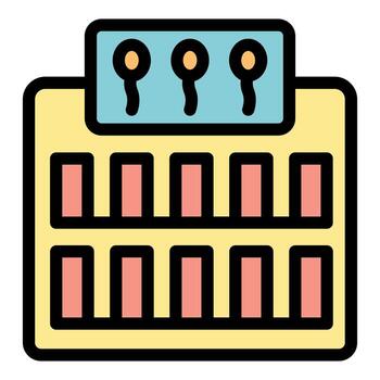 Control panel showing current status with indicators and switches vector