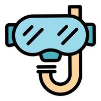 Diving mask and snorkel for underwater exploration vector