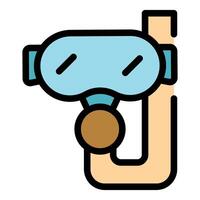 Diving mask and snorkel for underwater exploration vector