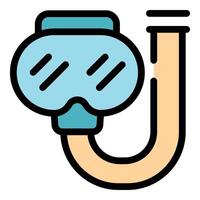 Diving mask and snorkel for underwater exploration vector
