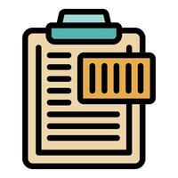 Clipboard showing barcode for inventory management vector