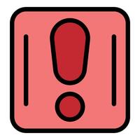 Bathroom scale showing error message with exclamation point vector