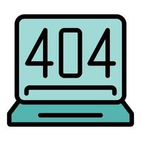 Laptop showing 404 error message on screen displaying system failure vector