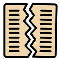 Torn paper document is splitting into two halves vector