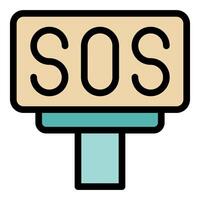 Sos sign displaying international morse code distress signal vector