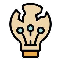 Broken light bulb symbolizing lack of ideas and creativity vector