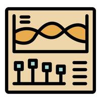 Control panel showing graph and adjustment knobs for sound or light control vector