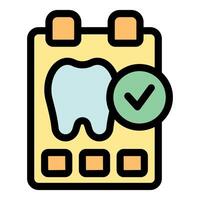 Dental checkup appointment confirmed on calendar with check mark symbol vector