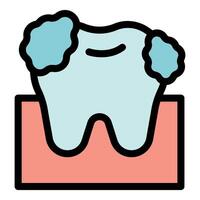 Tooth decay causing enamel erosion and gum inflammation vector