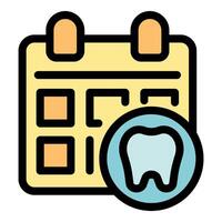 Planning a dental checkup, calendar icon showing scheduled tooth appointment vector